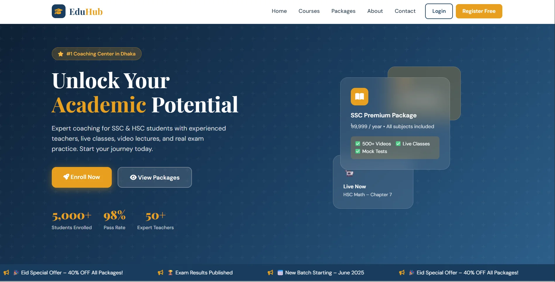 EduHub Coaching Centre Platform
