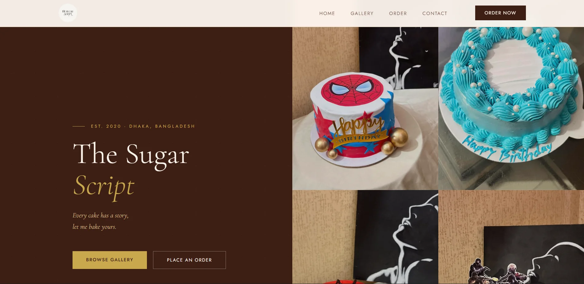 The Sugar Script — Bakery Website & Admin Portal